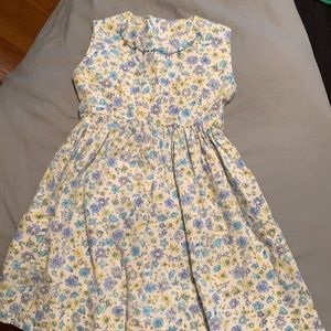 Blue flower printed dress